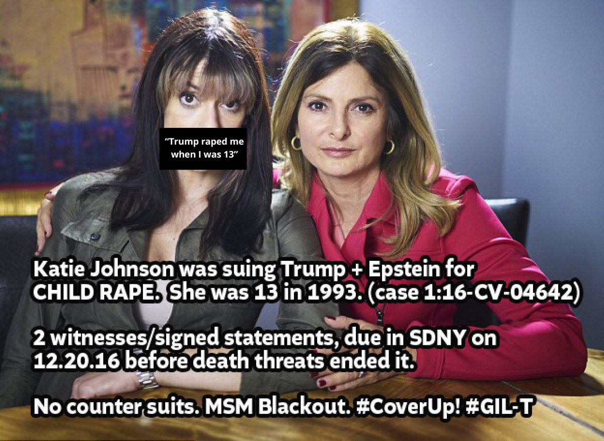 Orange86Illini's tweet photo. @bzblues1 @1RxMichelle @JerasIkehorn @LisaBloom @Comey @NewYorkFBI @SDNYnews @TishJames @ManhattanDA Did #TriggeredTrump counter sue Katie to clear his name from very detailed CHILD RAPE allegations filed in Federal Court? THAT'S PERJURY IF FALSE..
@SDNYnews @ManhattanDA @TishJames
Guess Trump just let her walk away free... who knew he was such a forgiving guy.. @LisaBloom https://t.co/A8Ki6HwhSD