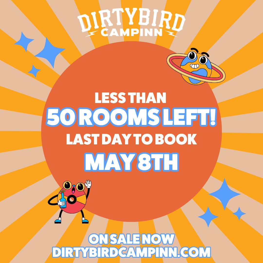 It’s go time birdies⚡️ Less than 50 rooms are left and May 8th is your last chance to lock INN your #DBCI23 experience🐣

Join the FLOCK and book now: tixr.com/e/39961