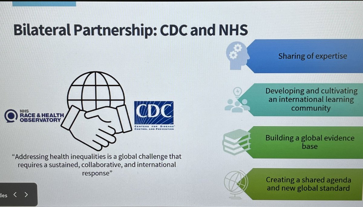 @NHS_RHO @CDCgov @CDCHealthEquity We’re excited to have this landmark exchange framework in place between @NHS_RHO and @CDCHealthEquity - enabling us to work towards improving prospects and outcomes for our respective ethnic minority patients, communities and the healthcare workforce.