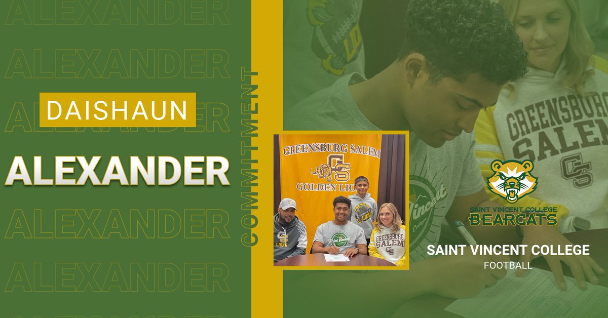 GS_SportsUpdate's tweet photo. Congratulations to Golden Lion senior, Daishaun Alexander, for signing with Saint Vincent College to continue his academic and athletic careers.   At GS, Daishaun was a 2-year letter winner on the football field and 4x Letterman for the soccer team. https://t.co/ibS5DkRU30