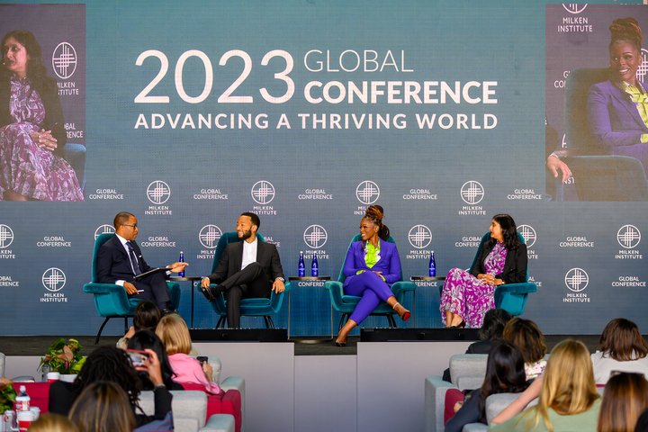 sheena_meade's tweet photo. (1/2) It was such a pleasure speaking at the @MilkenInstitute 2023 Global Conference alongside my friends @johnlegend and Deepti Rohatgi, Executive Director of Slack for Good, as part of a conversation surrounding the path to reentry after incarceration moderated by @capehartj. https://t.co/AT1RcDVp9U