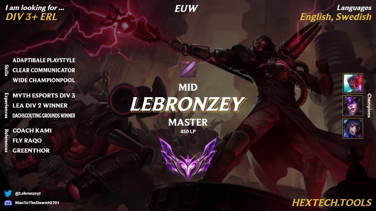 After winning the <a href="/DACHscouting/">Scouting Grounds</a> with the boys I am currently looking for options to improve and grow as a player.
Vods are available on demand. 
❤️&amp;♻️ appreciated!