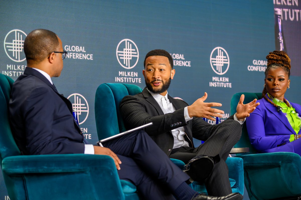 sheena_meade's tweet photo. (1/2) It was such a pleasure speaking at the @MilkenInstitute 2023 Global Conference alongside my friends @johnlegend and Deepti Rohatgi, Executive Director of Slack for Good, as part of a conversation surrounding the path to reentry after incarceration moderated by @capehartj. https://t.co/AT1RcDVp9U