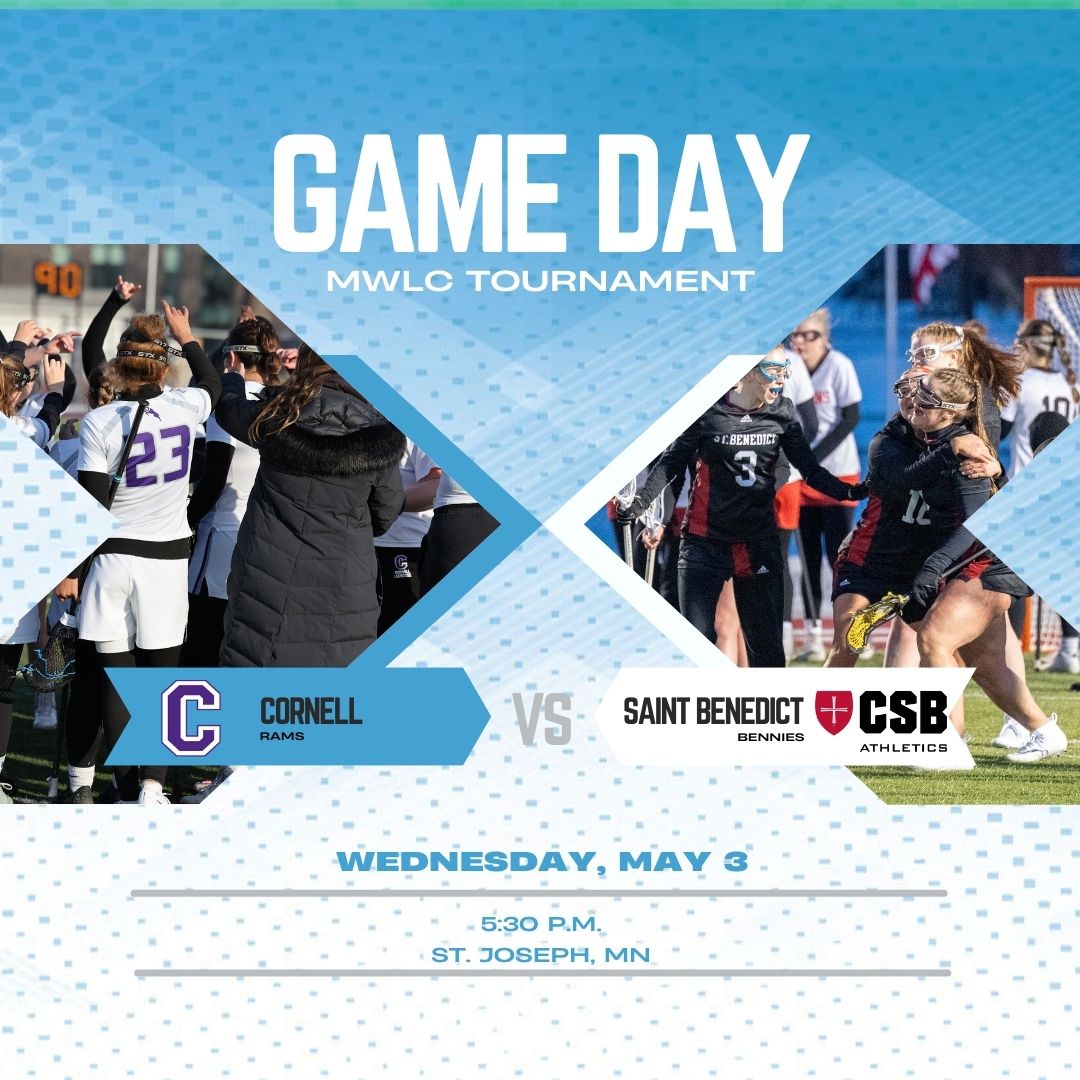 It's GAME DAY!  

MWLC Tournament Semifinal: #4 Cornell at #1 Saint Benedict tonight at 5:30 p.m.  

📺 bit.ly/3LQaIHr
📊 bit.ly/3LQaIHr