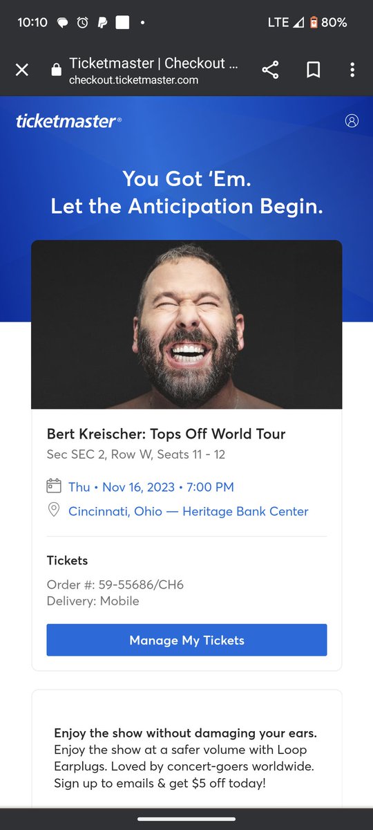 2LiterDutch's tweet photo. Got my pre-sale tickets for @bertkreischer in Cincinnati with code "TOPSOFF".... Now it's got me wondering what show the bottoms will be attending that night?...or does "topsoff" mean "no tops allowed". Hope I don't lose my butt cherry finding out! https://t.co/LO8StNtRHH