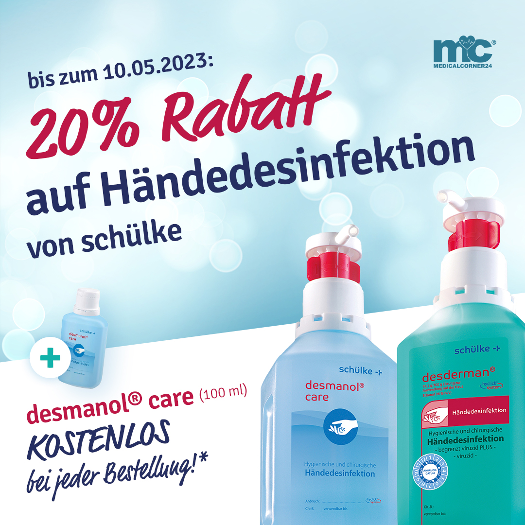 Medicalcorner24's tweet photo. Am 5. Mai ist der Welthändehygiene-Tag ����👐🧼 Ab dem 3. Mai bieten wir besondere Rabatte auf desmanol und desderman Produkte. Zusätzlich erhalten Kunden bis zum 10.05.2023 bei jeder Bestellung auf https://t.co/J1lcZxV4K2 eine kostenlose Flasche desmanol care (100ml)! https://t.co/Q4aS29didb