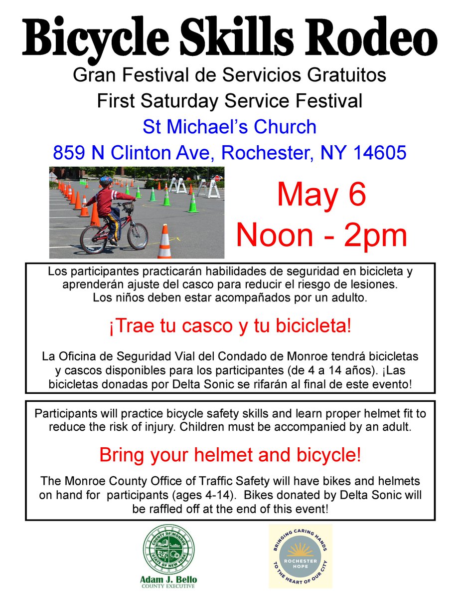 DYK, @BikeLeague established #nationalbicyclesafetymonth in 1956? As we celebrate & put safety first, we invite you to our 1st bike safety rodeo of May this Saturday. @deltasonicwash donated some bikes to raffle and our office will provide helmets with fitting! See you there!