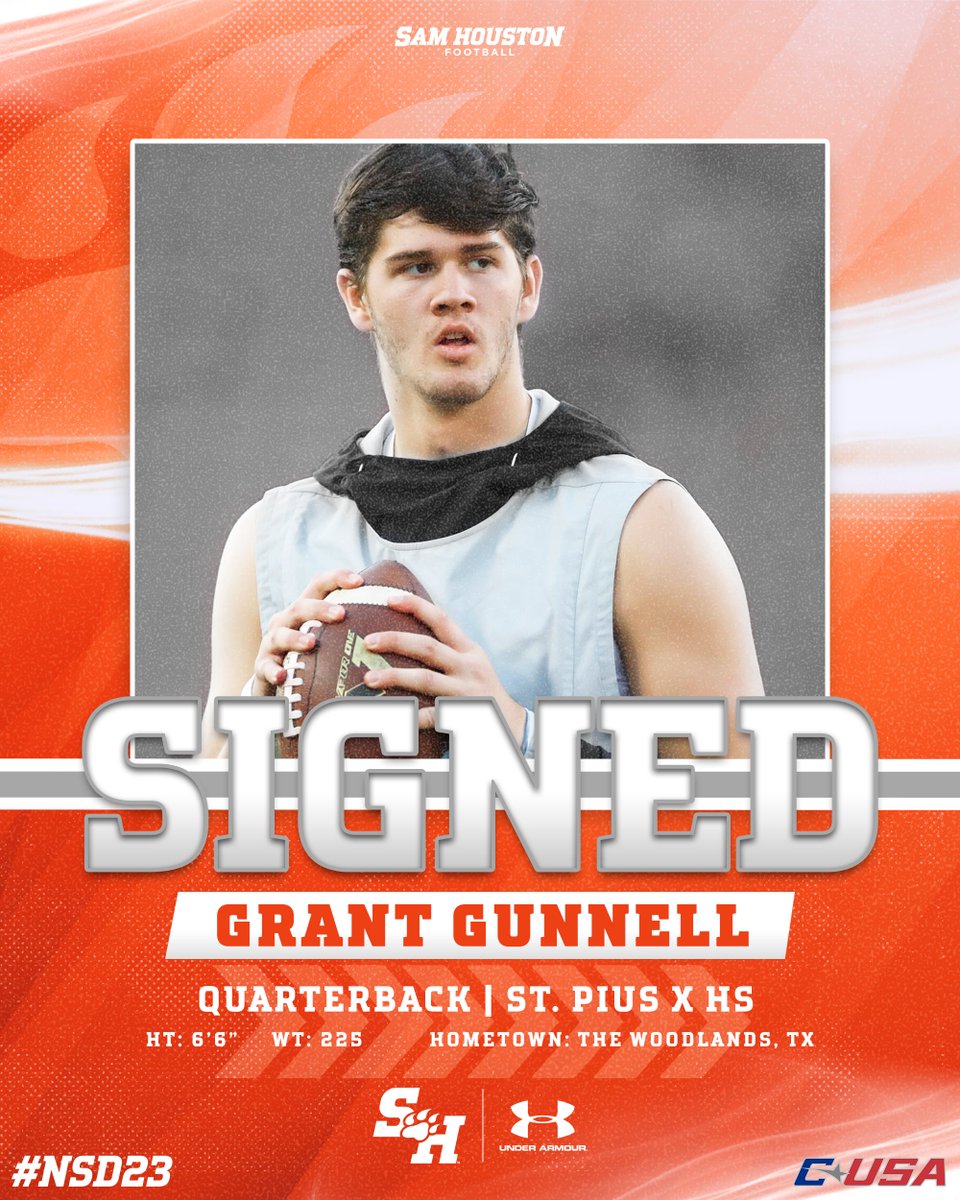 Offered... Committed… SIGNED.
Welcome Grant Gunnell (<a href="/grantgunnell7/">G² grant gunnell</a>) to the Bearkat family!
#EatEmUpKats | #NSD23