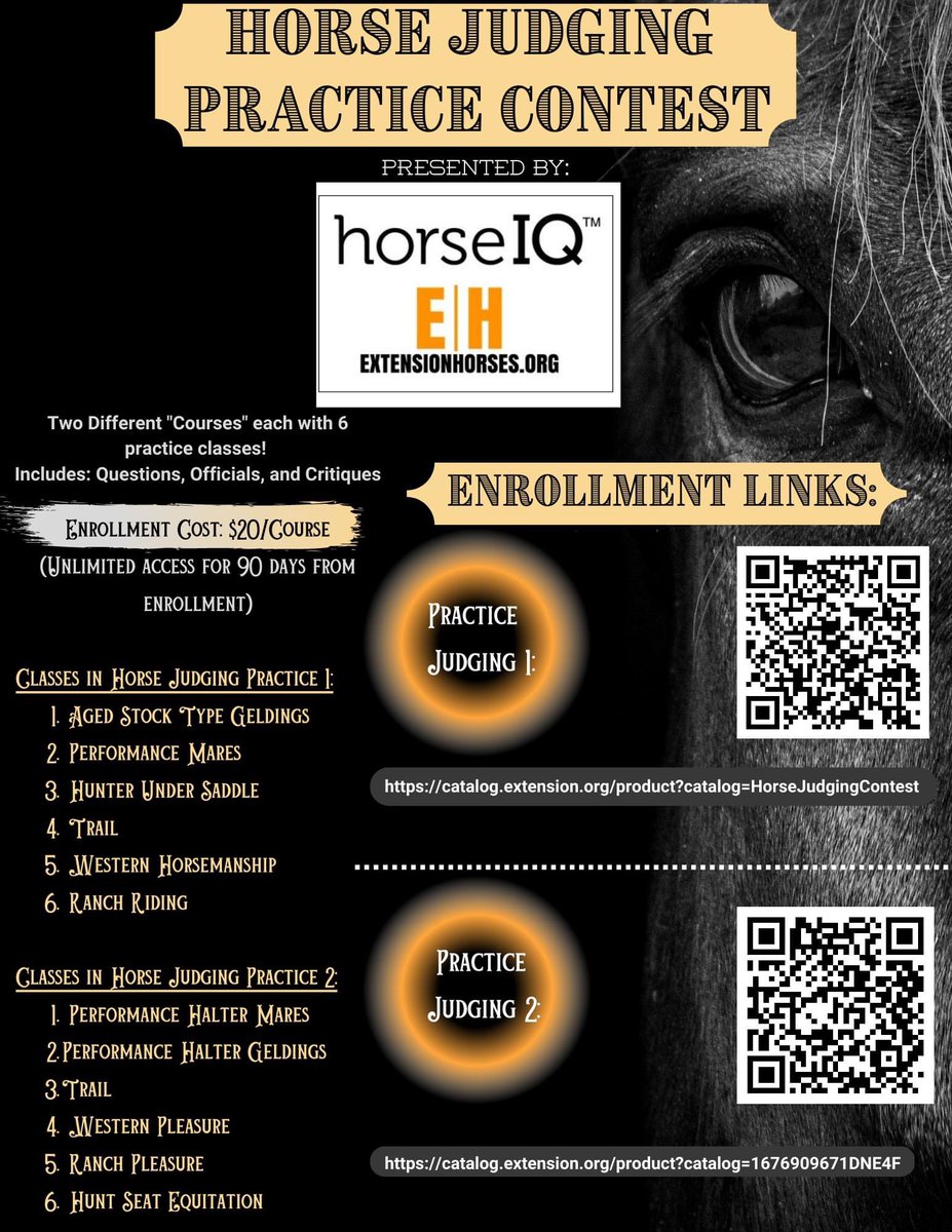 Contest season is upon us! If your horse judging team needs some practice, we have the perfect resources for you!

catalog.extension.org/product?catalo… 
catalog.extension.org/product?catalo…