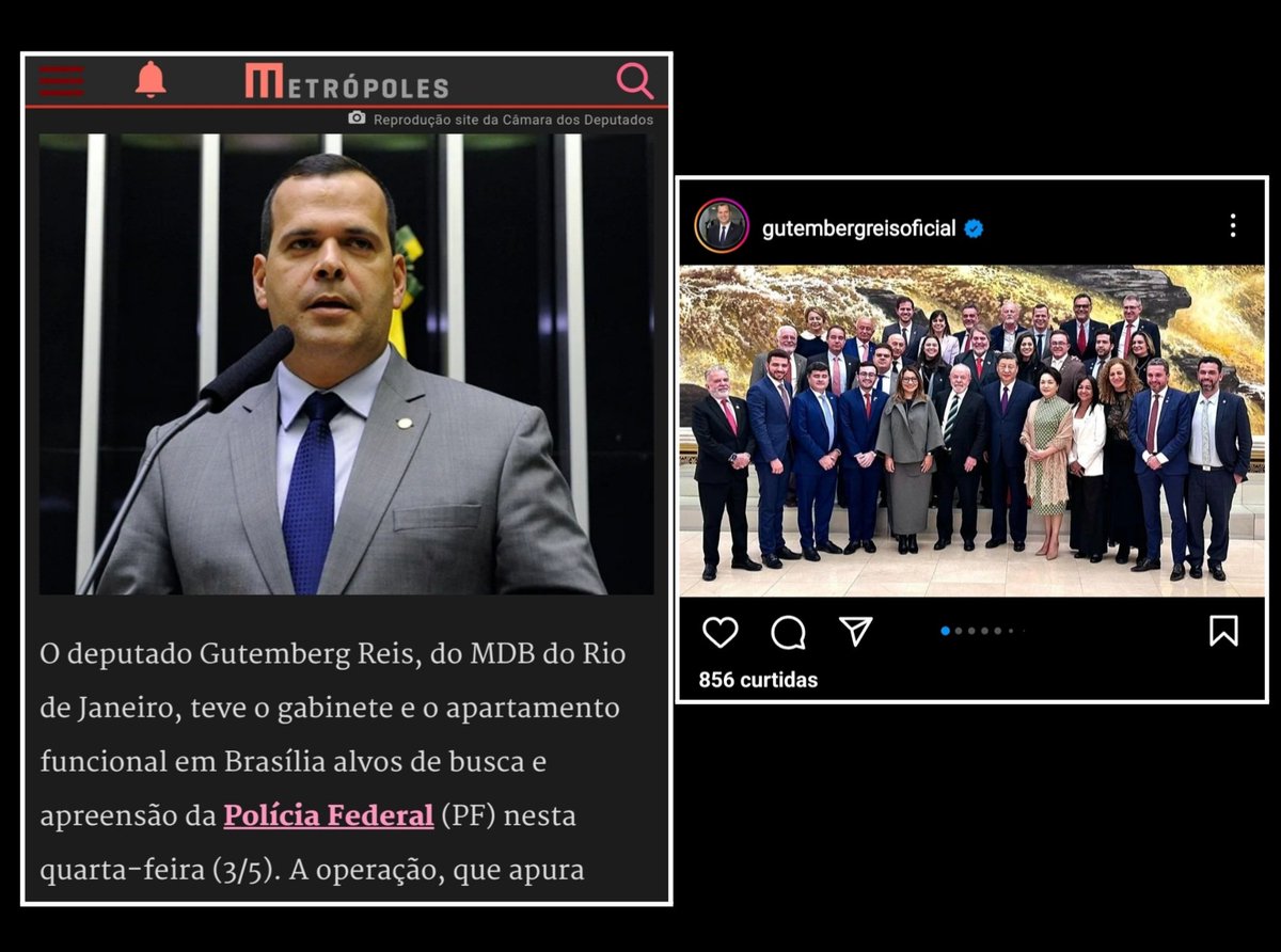 Steh_Papaiano's tweet photo. De todas as minhas certezas, apenas uma é absoluta: A política do Bananil Varonil não é para amadores... dentre os mandatos cumpridos na operação da PF de hoje, houve busca e apreensão na casa E NO GABINETE do Deputado do MDB - Gutemberg Reis - que estava na comitiva do Lula para China.