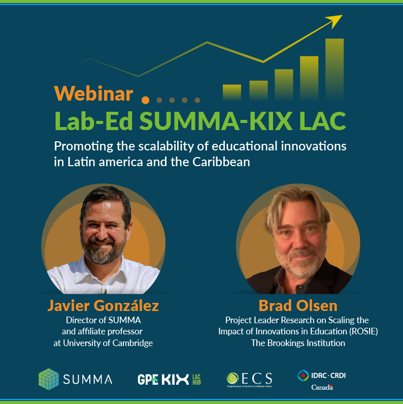 KixLac's tweet photo. 🔴🎥 IN MINUTES 👉🏽@GonzalezDJavier director of SUMMA with @BradOlsen_DC  from @BrookingsInst will be speaking about the importance of scalability of educational innovations to transform education systems. We are waiting for you! https://t.co/hfft1zgF9b https://t.co/qIjq8gPbbj