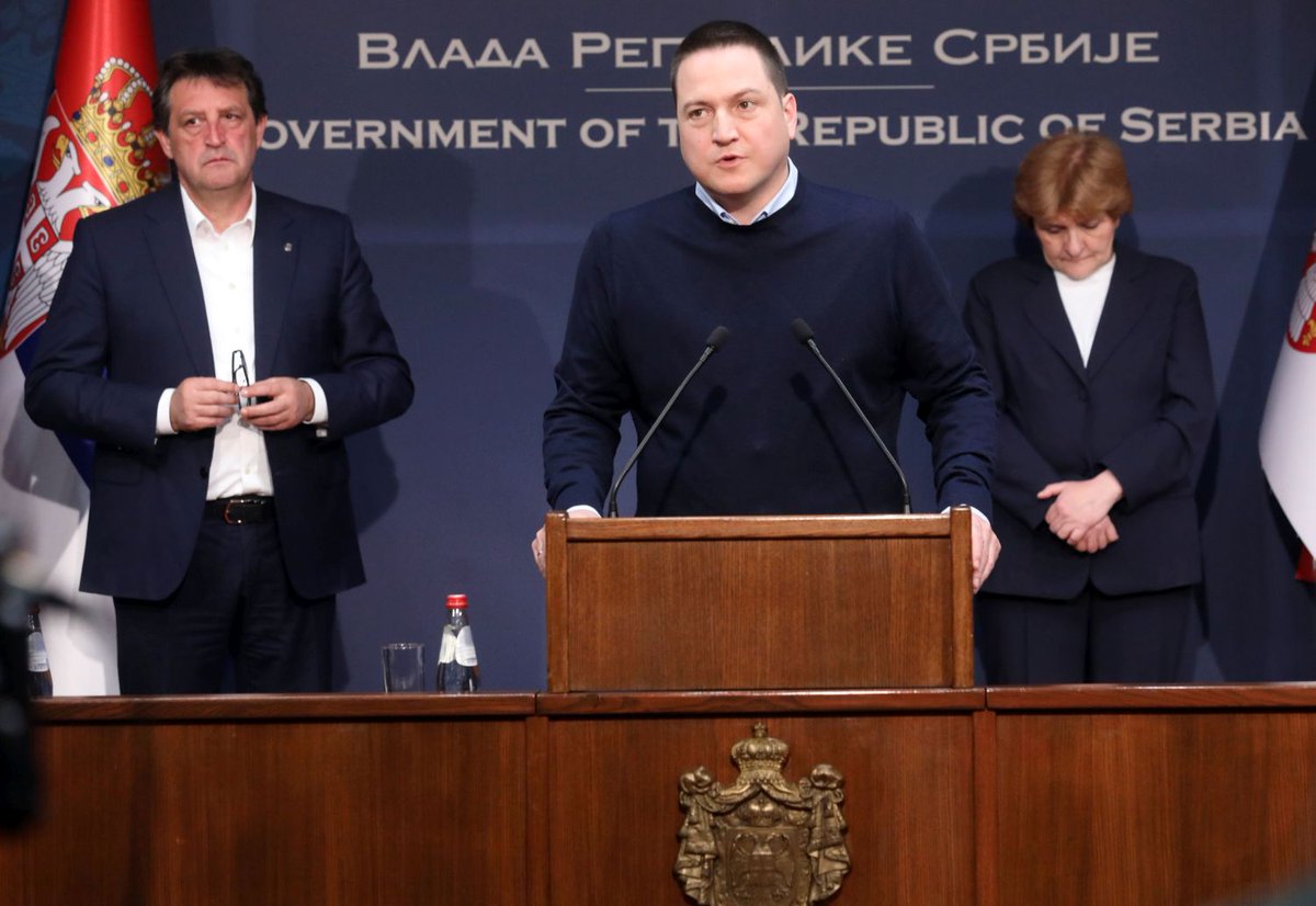 SerbianGov's tweet photo. Education Minister Branko Ruzic said that the government declared three days of mourning in Serbia on 5-7 May, following a shooting this morning at the Vladislav Ribnikar primary school, resulting in eight children and one guard killed and six children and one teacher wounded. https://t.co/XJNwv70zCJ