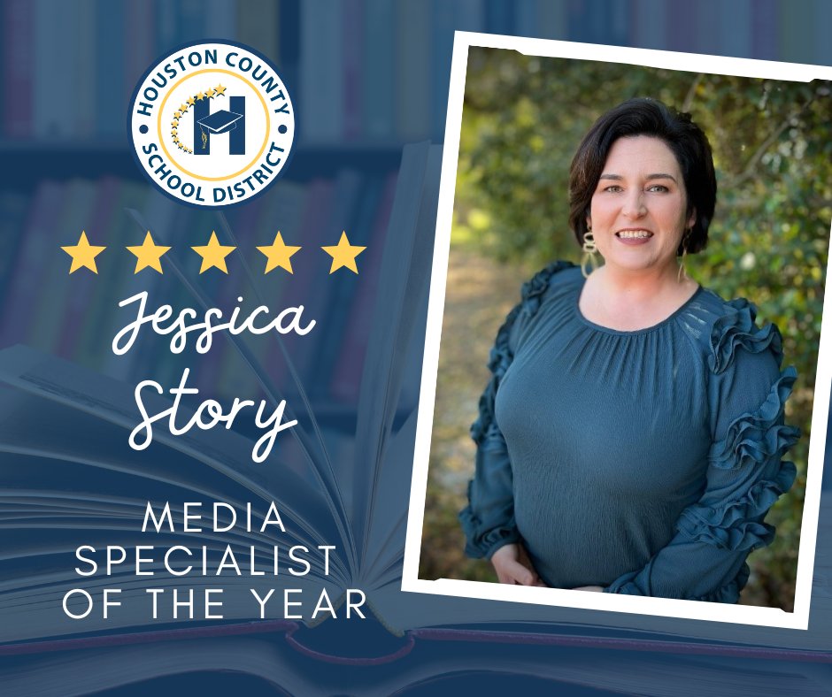 Mrs. Jessica Story was recently named as the Houston County School District’s Media Specialist of the Year. Mrs. Story is a media specialist at Hilltop Elementary School in Bonaire. She will advance to represent the Houston County School District at the regional level.