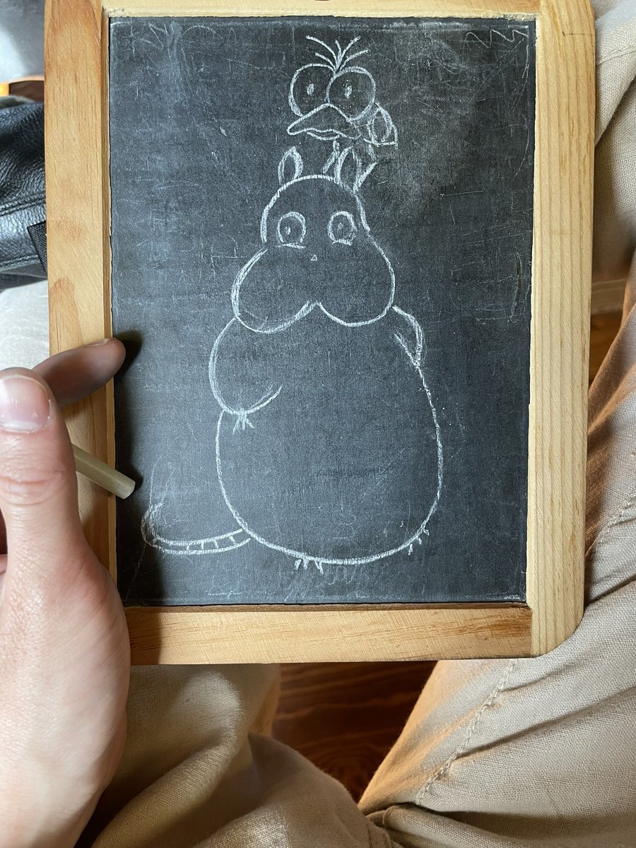 weirdlilguy's tweet photo. We're on a field trip to an 1800's schoolhouse - I don't have any modern art supplies, so here's some Spirited Away on slate drawn with some sort of rock-pencil?
#Ghibli #SpiritedAway #countrygirlsmakedo https://t.co/FV9DJCp9CI