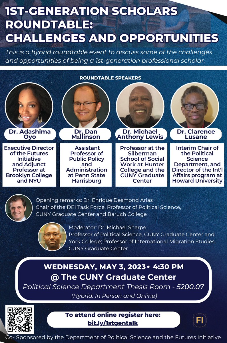djmallinson's tweet photo. Looking forward to a great discussion at 4:30 EST today on #firstgen PhD student issues. Sponsored by @GC_PoliSci and @FuturesED. Will be repping #StrategiesforGradSchool https://t.co/fKxyRON6hE. Join us on Zoom! https://t.co/cb0IisJKV6