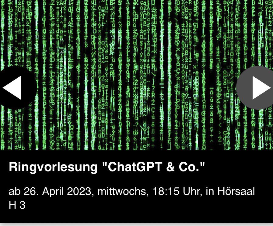 MedienInfRgb's tweet photo. Ringvorlesung #ChatGPT  &amp; Co.  @uni_regensburg heute 18 Uhr c.t. in H 3 Prof. Udo Kruschwitz und Prof. Bernd Ludwig @InfoSciUR über: „Contextualising ChatGPT &amp; Co. within the broader field of Natural Language Processing“. Stream in Zoom: https://t.co/ye9yEU9Djt #NLP #LLM https://t.co/MJK1SBIApe