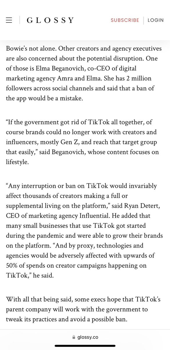 Thank you to <a href="/glossyco/">Glossy</a> for this interview on the creator economy with possible TikTok ban, now live on: glossy.co/fashion/creato… #AmraAndElma #CreatorEconomy #DigitalFootprints