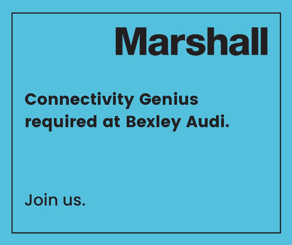 #Connectivity Genius required at #Bexley #Audi. Join us.

This role offers the right candidate an excellent career path within one of the UK’s leading automotive retail groups. 
 
To find out more and to apply online see >  ce0572li.webitrent.com/ce0572li_webre… #jobs