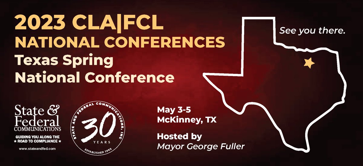 StateandFederal's tweet photo. This week, you can find us at the Community Leaders of America Spring Conference in McKinney, Texas! https://t.co/9hf0T6N2cp