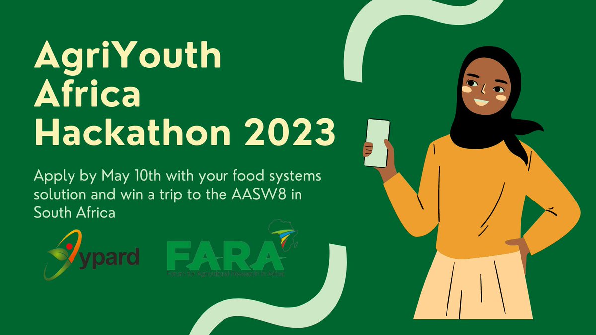 Looking for a way to take your #foodsystems project higher? Apply by May 10th to the AgriYouth Africa Hackathon to showcase your work and win a trip to the #AASW8 organized by @FARAinfo to benefit from stimulating learning sessions and powerful networking. bit.ly/africahackathon