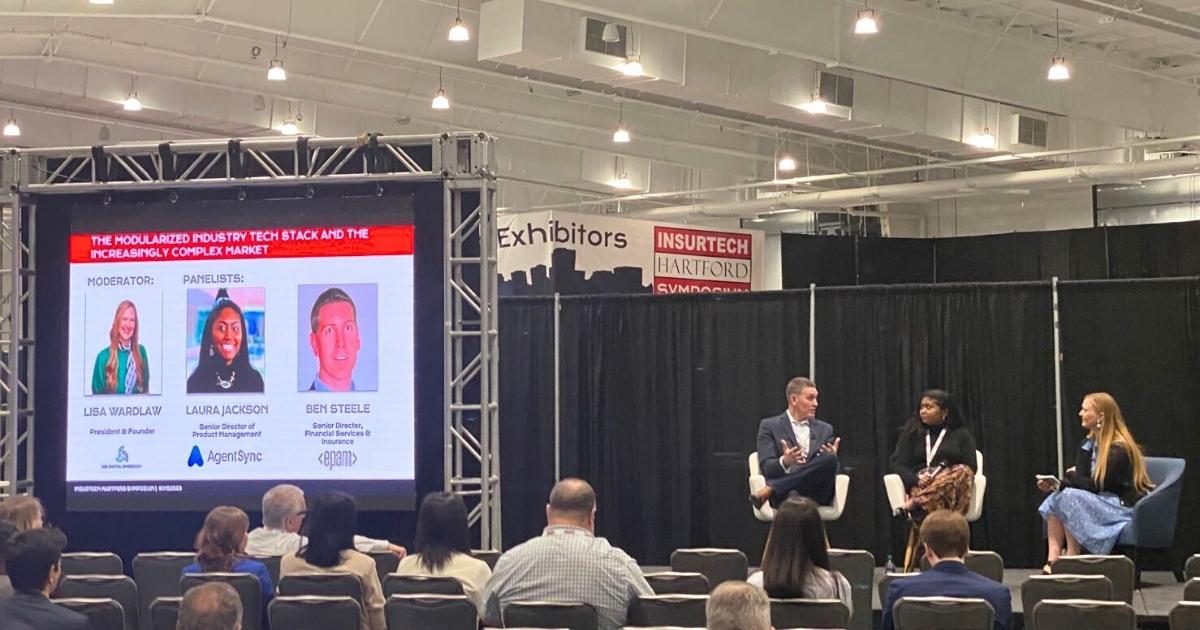 POV: Onstage, talking insurance and the tech stack at @InsurTechHfd Symposium. 

#insurance #techstack #insurtech #insurtechhartford