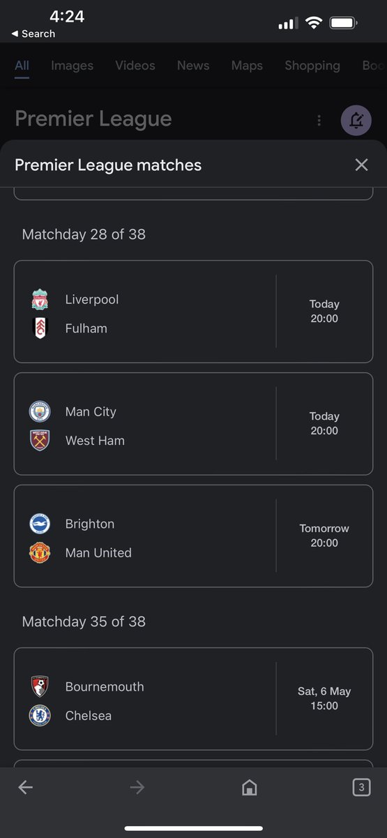 maziibe_'s tweet photo. I’ve gone to the pub three times to watch matches, only to get there and find out no TV station in the UK has a licence to show those matches.
Now I use the #OnGoogleSearch feature not only to check fixtures and stats but also to check which TV station will be showing these matches.