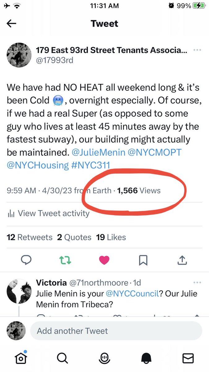 This is how many people know that our #slumlord Slavik Gofman is endangering our health & safety & they’ve either failed to restore our heat, enabled Gofman to do even worse or simply given it all a big yawn & looked the other way. Ahhh, humanity. Gotta love it. #PublicCorruption
