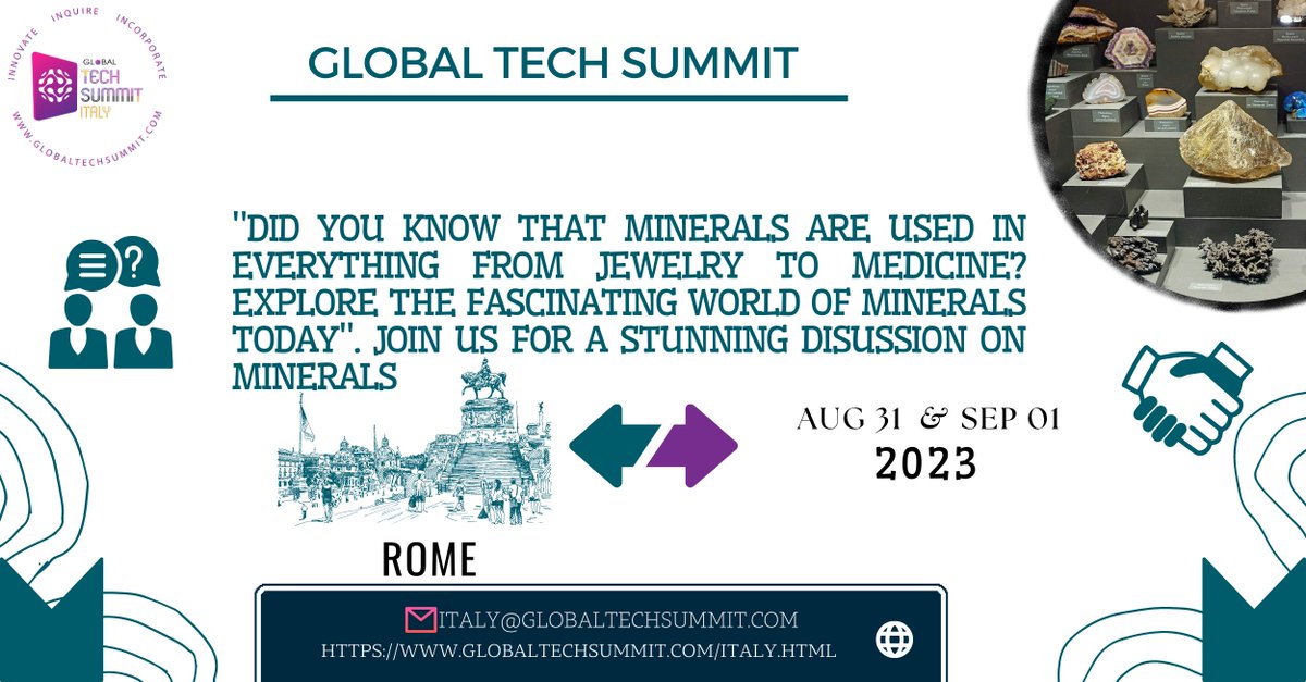 Rometechsummit's tweet photo. Coalesce amidst us for an cerebral discourse on #Minerals 🤝#globaltechsummit
Join us now: 👉https://t.co/unGMGvEHOB 👈
#crystals  #gemstones #crystalhealing  #rome #italy #G20 https://t.co/mukNVqprP8