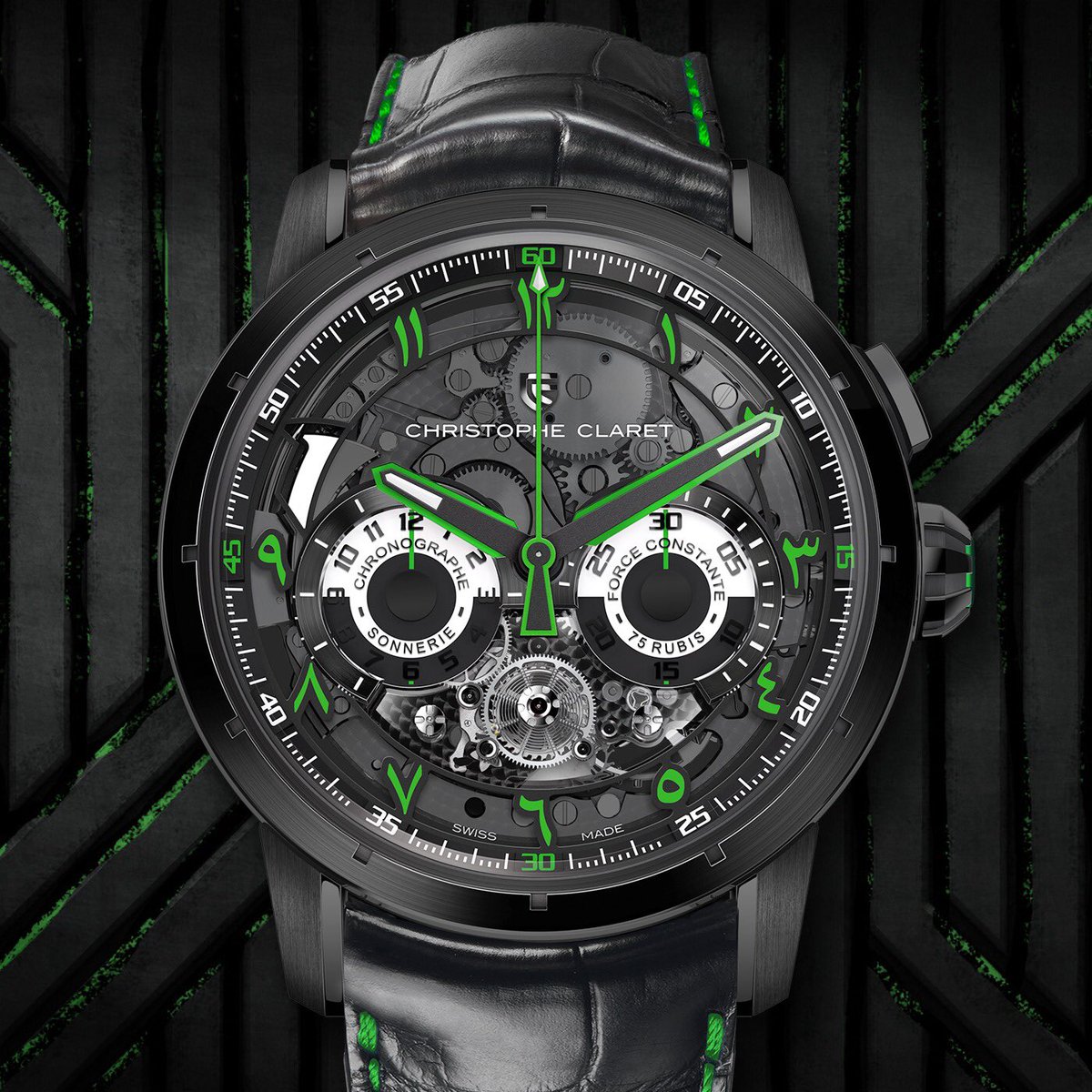 Kantharos Indian, 

Monopusher #chronograph striking on cathedral gong, constant force mechanism and fully integrated automatic #movement.