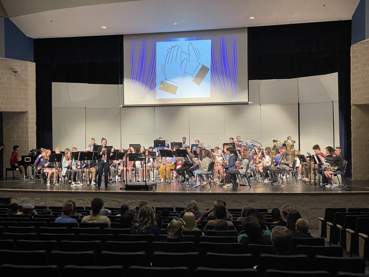 CordellEhrich's tweet photo. Sensory sensitive concert for our students with special needs. What a fantastic way to make music approachable for all students! #GoCreek 🦌 https://t.co/xtu1pwZvZa