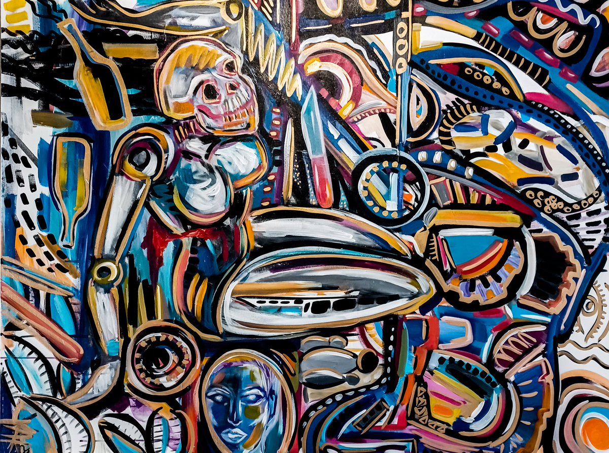 KATTEMPLETON's tweet photo. One of my new favorite pieces featured this Sunday. Titled "Subliminal depression" Acrylic on canvas #artshow #artist #artistreception #kattempletonartist #painting #painter #surreal #abstract #love #bold #create https://t.co/C9CuB8n2jW