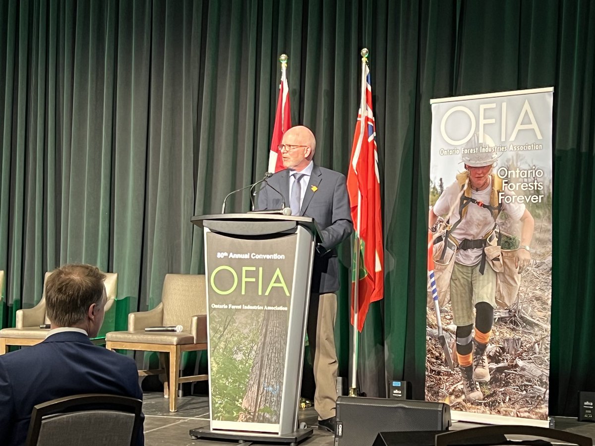 In Toronto ⁦@OFIA_info 80th annual forestry conference, listening to powerful speakers JP Gladu ⁦⁦@jp_gladu⁩ and David Graham ⁦⁦@Weyerhaeuser⁩ on the importance of indigenous partnerships, collaboration and working together. #OFIA80 #indigenousleadership