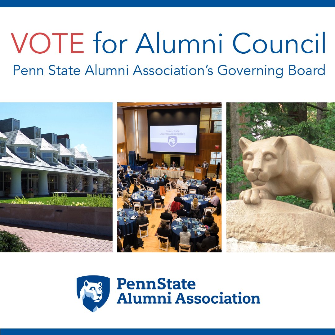 Penn State alumni members—tomorrow is the last day to cast a ballot in the 2023 Alumni Council election!

Voting instructions for the all-online election were emailed to all alumni members of the Alumni Association. For more information, see here: bit.ly/42oHJQJ

#WeAre