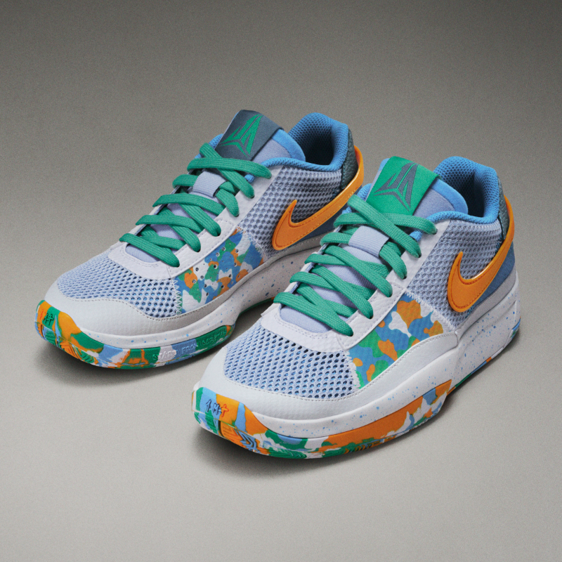 nikebasketball's tweet photo. Kids' exclusive #JA1 'Water Battle' just splashed in 💦 inspired by Ja's memories of poolside days 😎