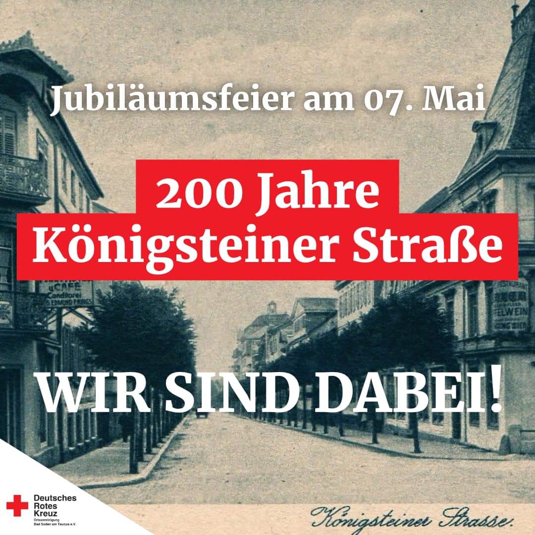 drkbadsoden's tweet photo. Ihr findet uns am 07. Mai ab 11 Uhr auf der Jubiläumsfeier zu „200 Jahre Königsteiner Straße“ mit 3 Ständen.
➡️ DRK-Infostand mit RTW und neuem ELW
➡️ JRK-Stand mit Bungee-Run
➡️ Erste-Hilfe für den Hunger mit Pulled Pork
Burger
Wir freuen uns auf euren Besuch 😊 https://t.co/PdMCdPjOwp