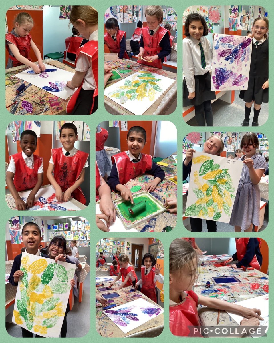 Happy printmakers! @Year4lLTPA22 @Year4tLTPA22 did a fab job working as a team creating stunning large-scale prints! What a great afternoon! 😍🥳🤩 @limetree @BrightFuturesET