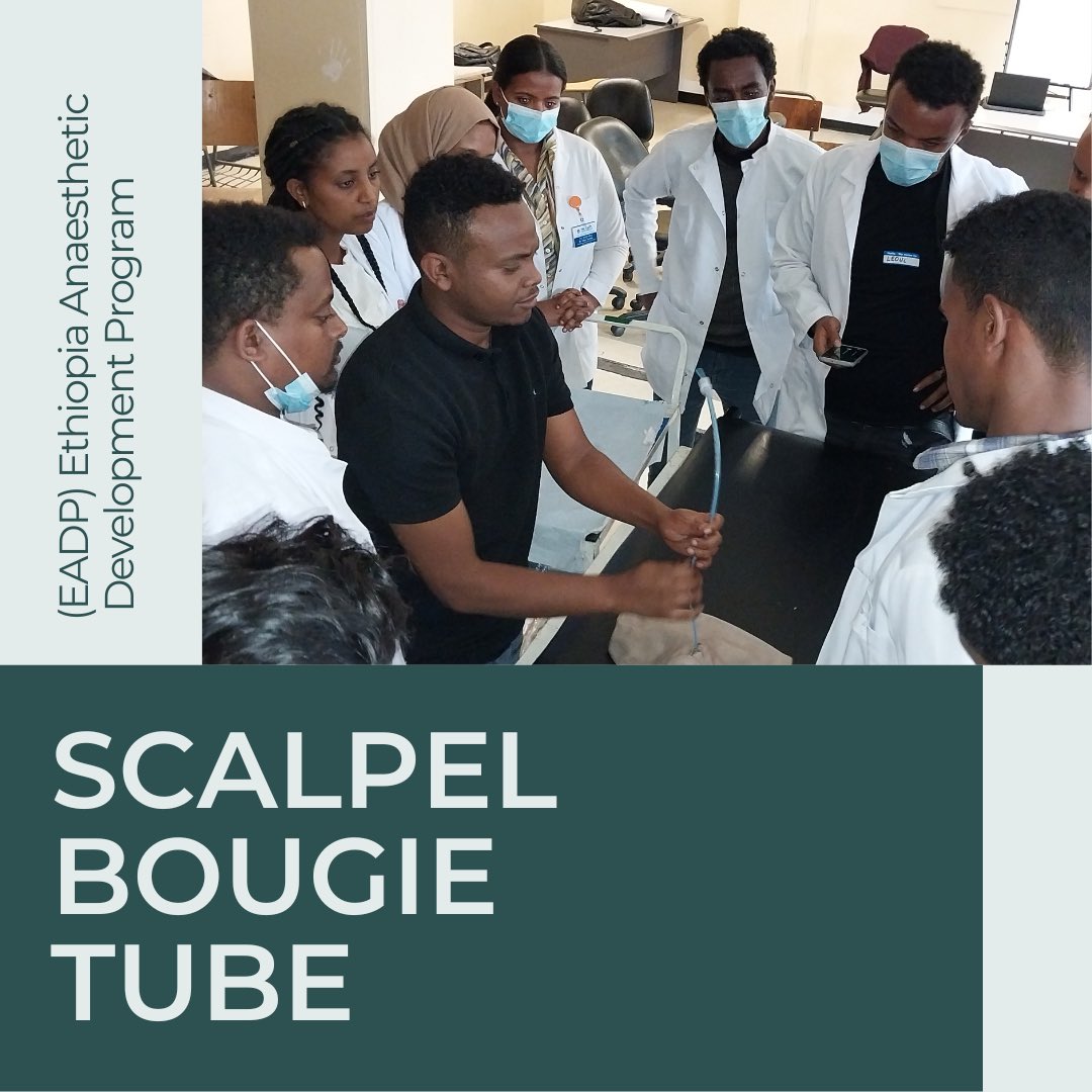 🇪🇹 #EADP #teachingfellows Chris and Usman have been putting the 1st year #residents at Black Lion Hospital through their paces! They’ve been practicing #difficultairway scenarios including emergency access to the airway from the front of the neck. Great job! 🎊 #FONA