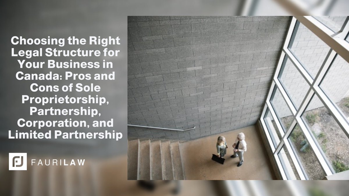 FauriLaw's tweet photo. Are you ready to turn your business idea into a reality, but feeling overwhelmed by all the legal jargon and choices? Our latest article is your ultimate guide to choosing the right legal structure for your Canadian business. https://t.co/n4FqAyGL7p https://t.co/km5egKkaRF