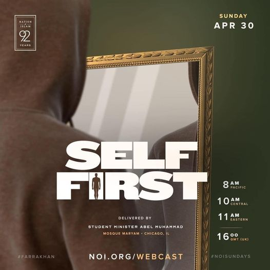 Renata564's tweet image. Satan Has Deceived The Whole World 
(Revelation 12:9)

Rewatch Sunday's message “Self First” delivered by Student Minister @AbelMuhammad 

And share with others @ media.noi.org/video/sunday-4…

#Farrakhan #NOI #SelfFirst