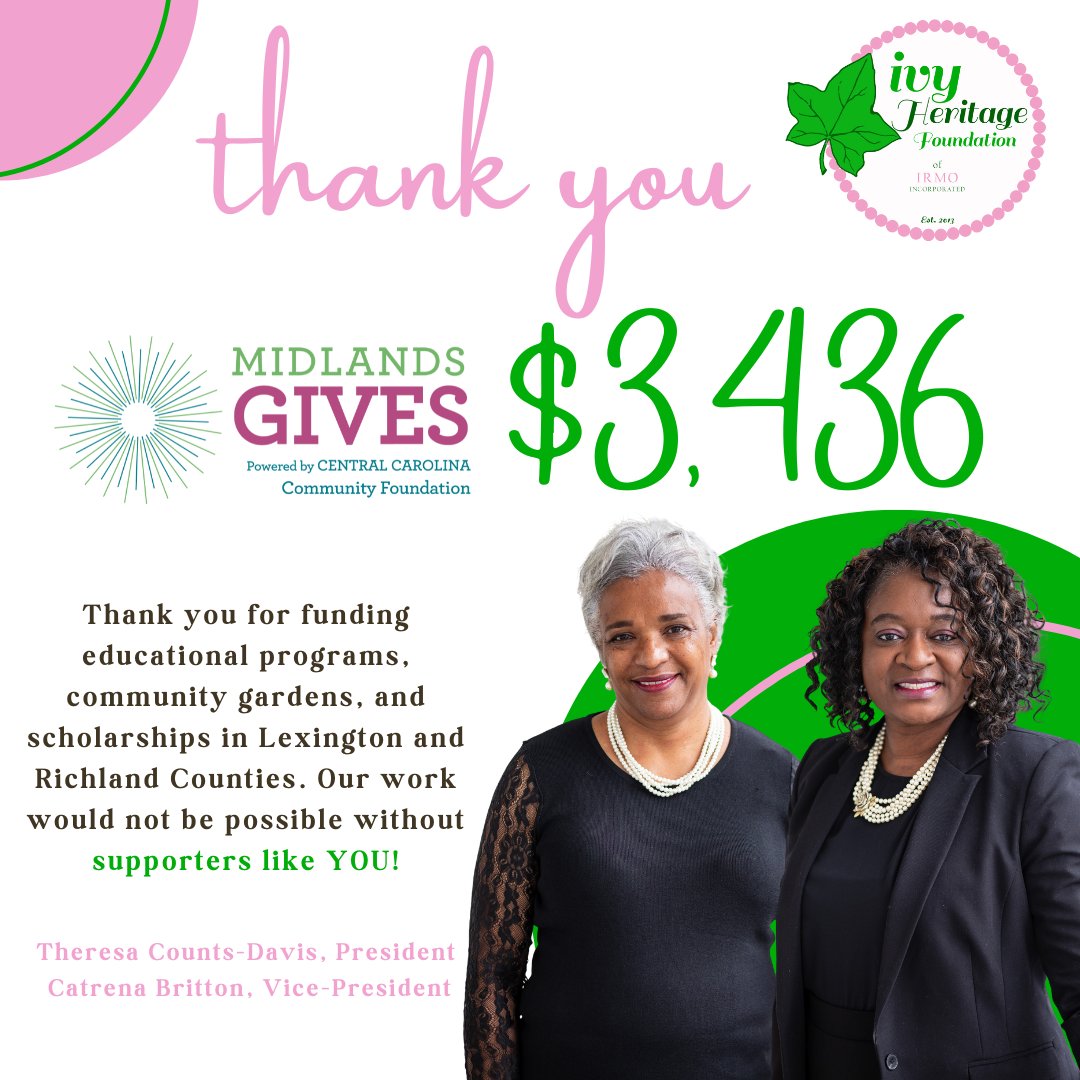 IHF of Irmo, Inc. (@ihfofirmo) on Twitter photo You're incredible! Because of YOU, <a href="/IHFofIrmo/">IHF of Irmo, Inc.</a> will continue to promote advanced education,
focus on improved quality of life,
advocate for entrepreneurship and self-sufficiency, and support diverse cultural experiences. #GivetoIHF <a href="/CCCFtweets/">Central Carolina Community Foundation</a> #MidlandsGives You're incredible! Because of YOU, <a href="/IHFofIrmo/">IHF of Irmo, Inc.</a> will continue to promote advanced education,
focus on improved quality of life,
advocate for entrepreneurship and self-sufficiency, and support diverse cultural experiences. #GivetoIHF <a href="/CCCFtweets/">Central Carolina Community Foundation</a> #MidlandsGives