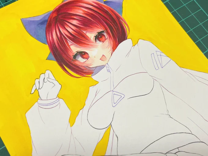 暁Recordsさんの曲聴いてたら描きたくなったのでサイバー蛮奇ちゃん! 塗り方ちょっと変えてみました
