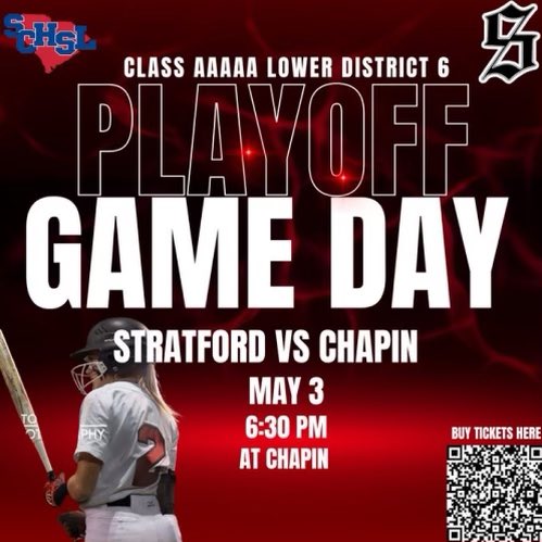 Game Day at Chapin today round 1 of lower district! Let’s get it! <a href="/SbStratford/">Stratford Softball</a>