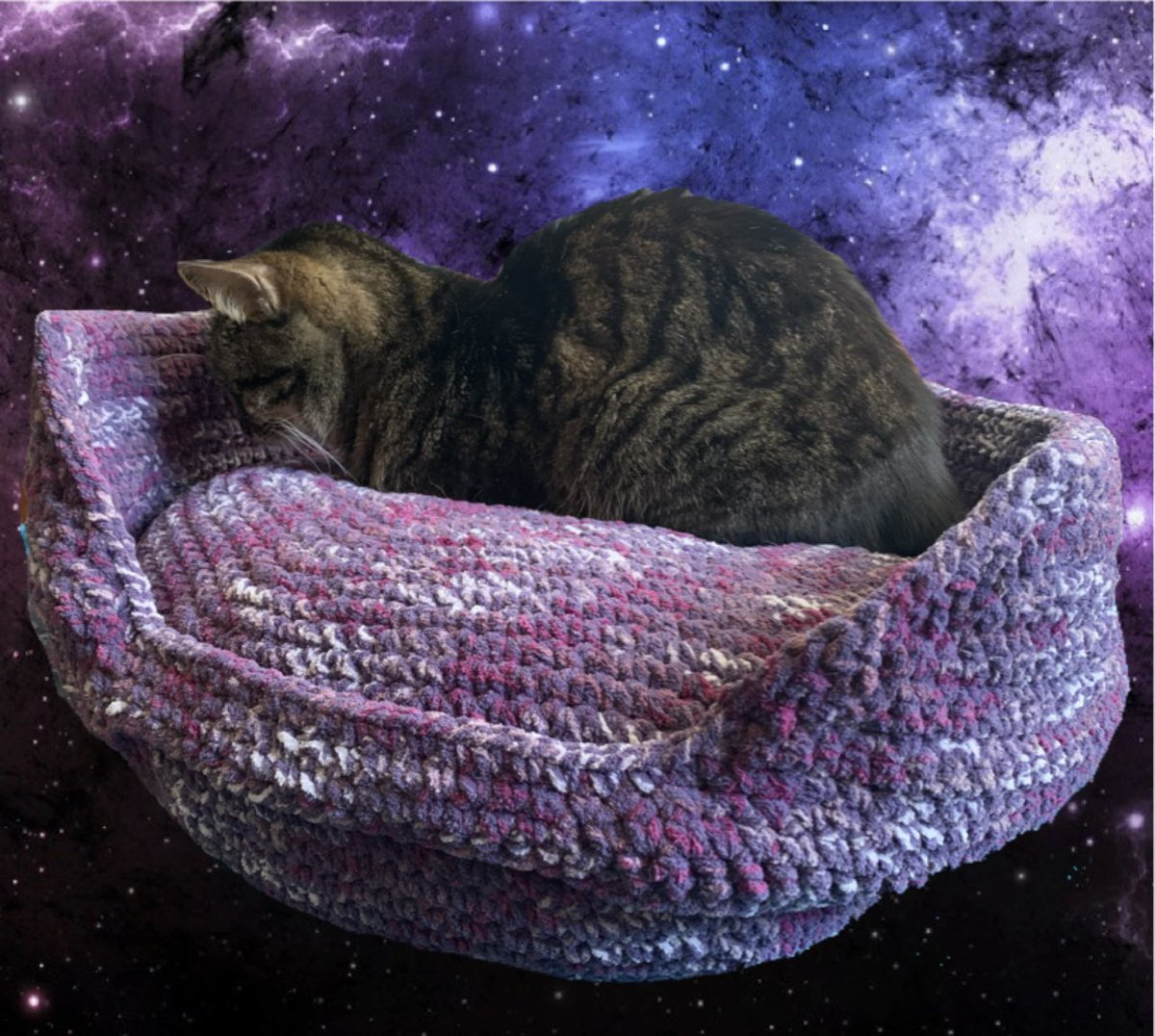 Luvbuzz_Art's tweet photo. Success! There are a few things I will do differently on the next one, but overall I’m happy with the end result. Angie seems to be happy with it as well. 

Happy Wednesday ☕️🐈‍⬛☕️🐈‍⬛☕️

#crochetproject #catbed #freeformcrochet #crochetersoftheworld #wednesdaythought #handmade https://t.co/Xxj3f8KUcj