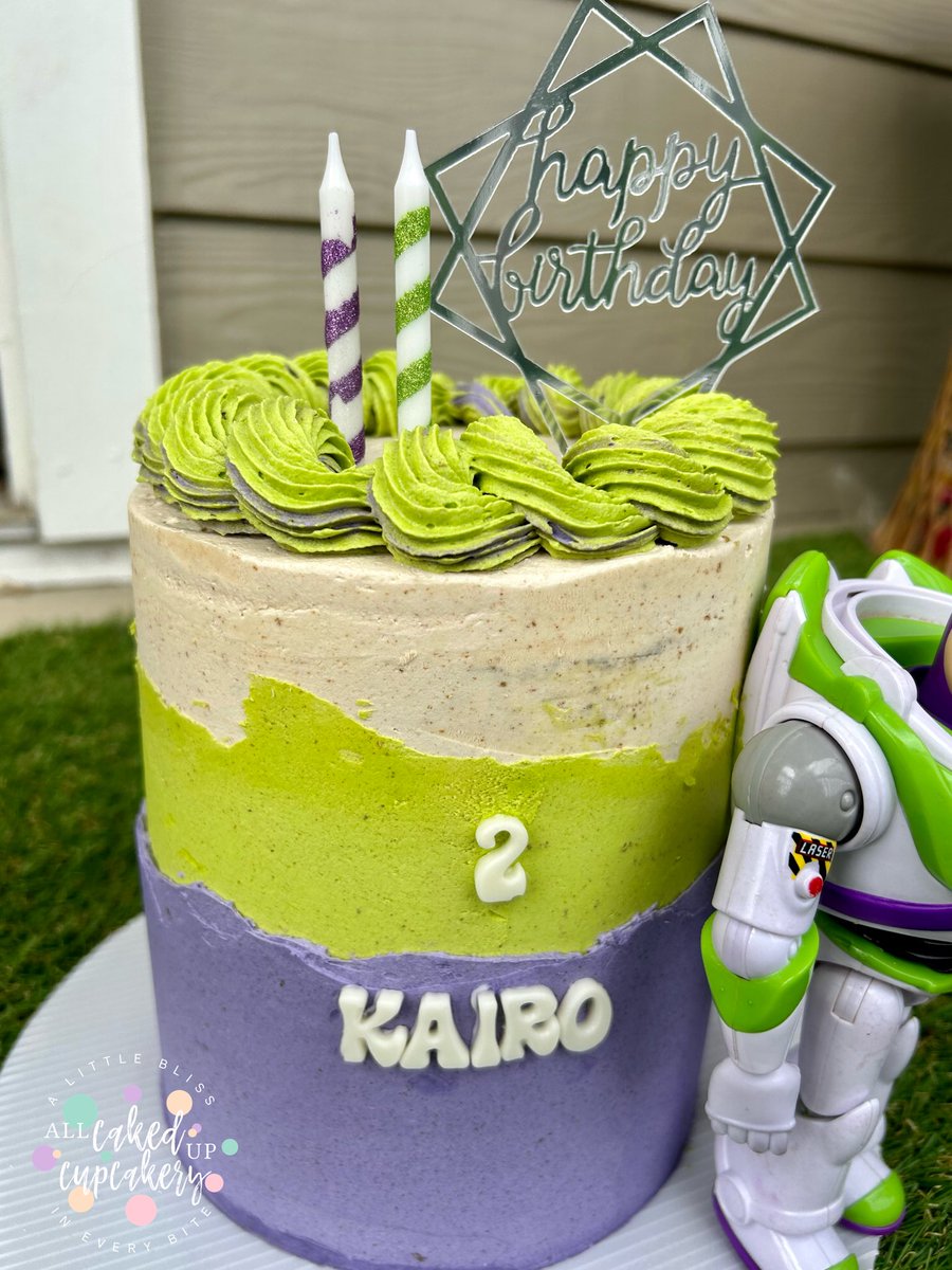 AllCakedUpBake's tweet photo. My baby’s birthday cake 🥰🥰🥰 chocolate and biscoff cookie butter cake layers with biscoff buttercream 🤤 #twoinfinityandbeyond💜💚🚀 https://t.co/wGvqmAWM8U