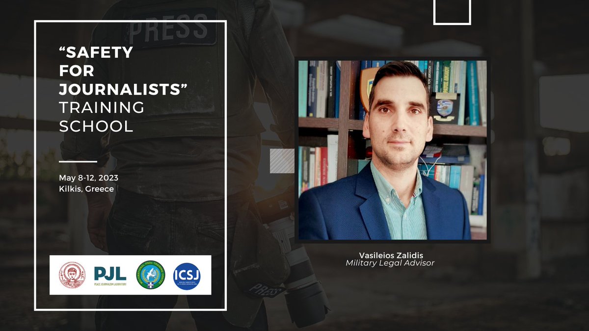 ipjlab's tweet photo. 📌 Meet the speakers of the "Safety for Journalists - Training School"  

𝑽𝒂𝒔𝒊𝒍𝒆𝒊𝒐𝒔 𝒁𝒂𝒍𝒊𝒅𝒊𝒔, Military Legal Advisor.

Apply now: https://t.co/t4jIknVGaS 

#sfj #warzones #pjl #mpsotc https://t.co/7M8qrfyNO2