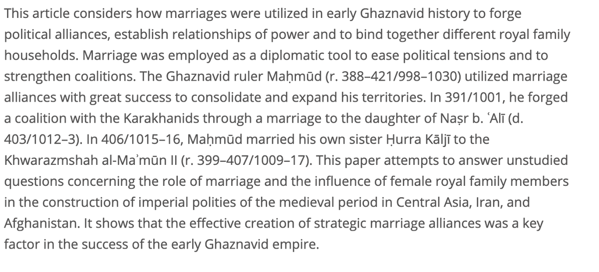 AFG_Journal's tweet image. 'Marriage, Political Alliance, and Imperial Polities in Early Ghaznavid History'
by Blain Auer
euppublishing.com/doi/full/10.33…