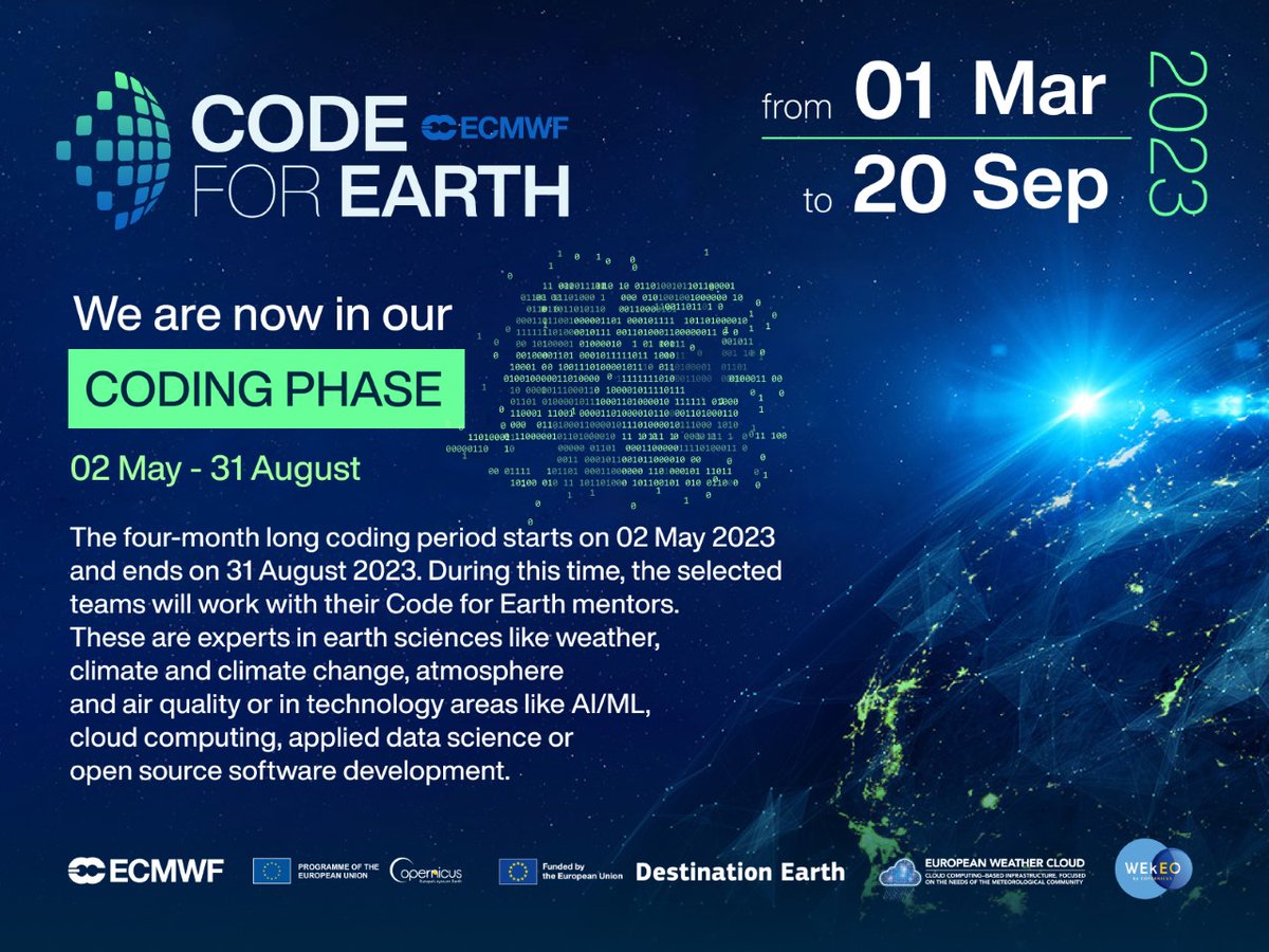📣Curious about the new 🌍#Code4Earth 2023 projects? Browse our @github space➡️github.com/ECMWFCode4Eart… @ECMWF @CopernicusECMWF