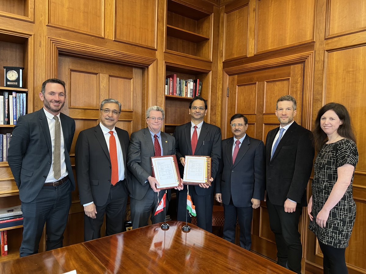 Today, @McGillPrincipal and <a href="/ProvostManfredi/">Christopher Manfredi</a> met with H.E. Mr Sanjay Kumar Verma, High Commissioner of India to Canada, to sign the Indian Council for Cultural Relations (ICCR) Chair of Indian Studies MOU and to discuss continuous cooperation between Indian Institutions &amp; #McGill
