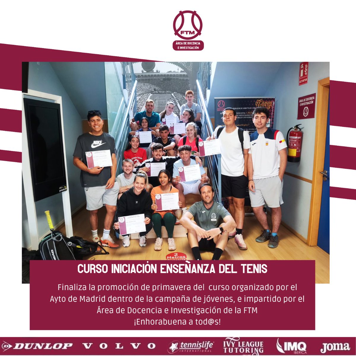 𝐂𝐔𝐑𝐒𝐎 𝐈𝐍𝐈𝐂𝐈𝐀𝐂𝐈𝐎𝐍 𝐄𝐍𝐒𝐄Ñ𝐀𝐍𝐙𝐀 𝐃𝐄𝐋 𝐓𝐄𝐍𝐈𝐒

🏁 Finaliza la promoción de primavera del Curso, celebrada los pasados días 21,22,23 28 y 29 de abril, impartido por Docencia e Investigación de la FTM y organizados por <a href="/madrid/">Ayuntamiento Madrid</a>.