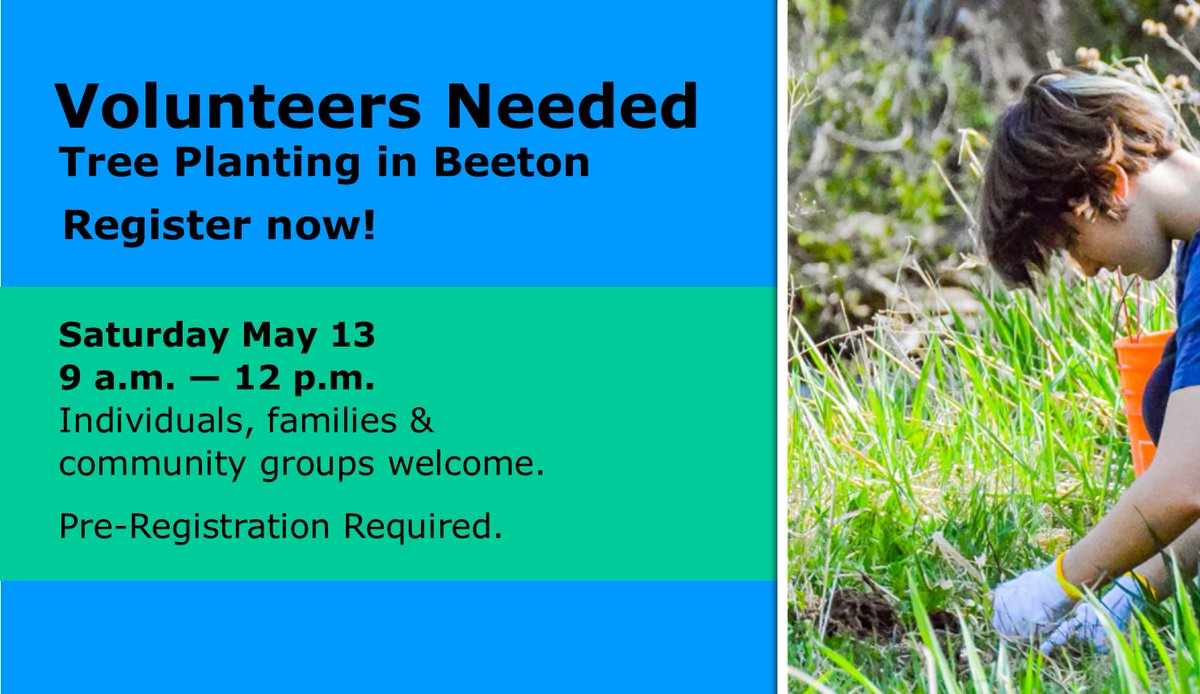 Come out to Beeton to help improve Beeton Creek! We will be planting native trees and shrubs to shade the river and improve wildlife habitat.

Register here: ow.ly/8ZzV50NX81y
